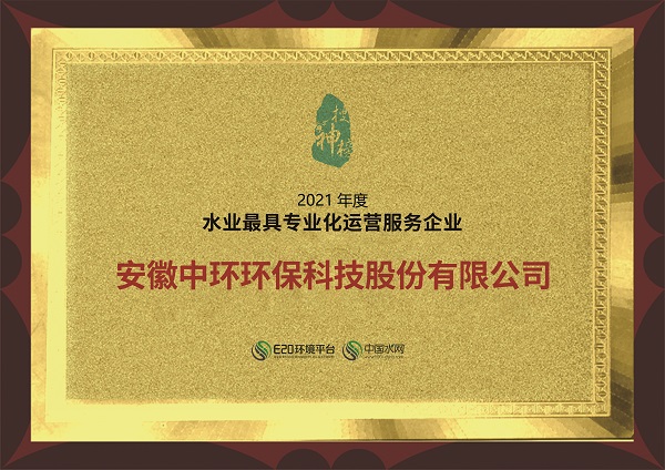 2021年度水業最具專業化運營服務企業