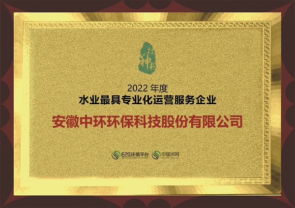 2022年度水業最具專業化運營服務企業
